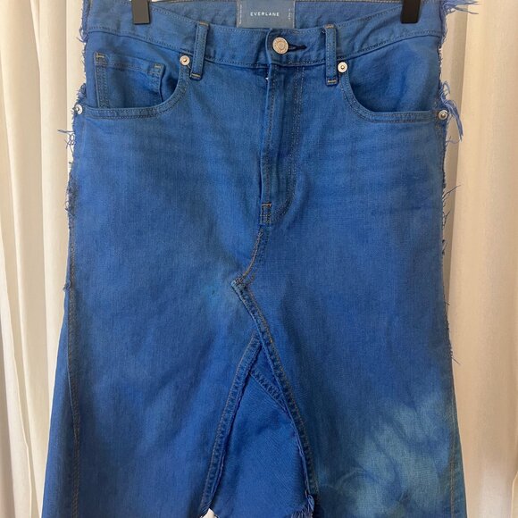 Everlane Boho Reconstructed Jean Skirt - Picture 1 of 7